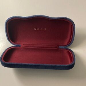 Gucci Velvet Glasses Case in Red and Blue